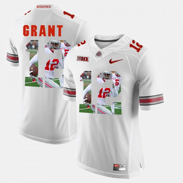 Ohio State Buckeyes Doran Grant Men's #12 White Pictorial Fashion College Football Jersey 2404MCRA4